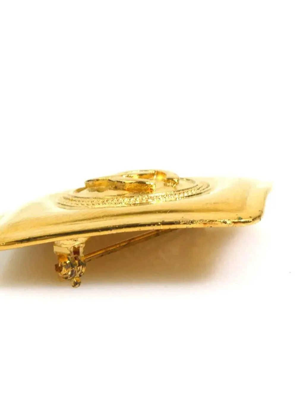 Auth Chanel Cc Logo Brooch Gold Metal - #300089C32B